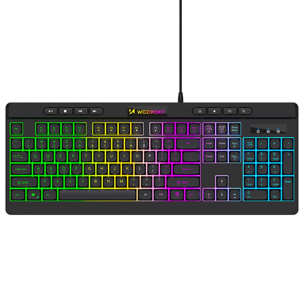 Геймърска клавиатура с LED подсветка (за PC) - Wozinsky WKG-1044 Wired Backlit Membrane Gaming Keyboard