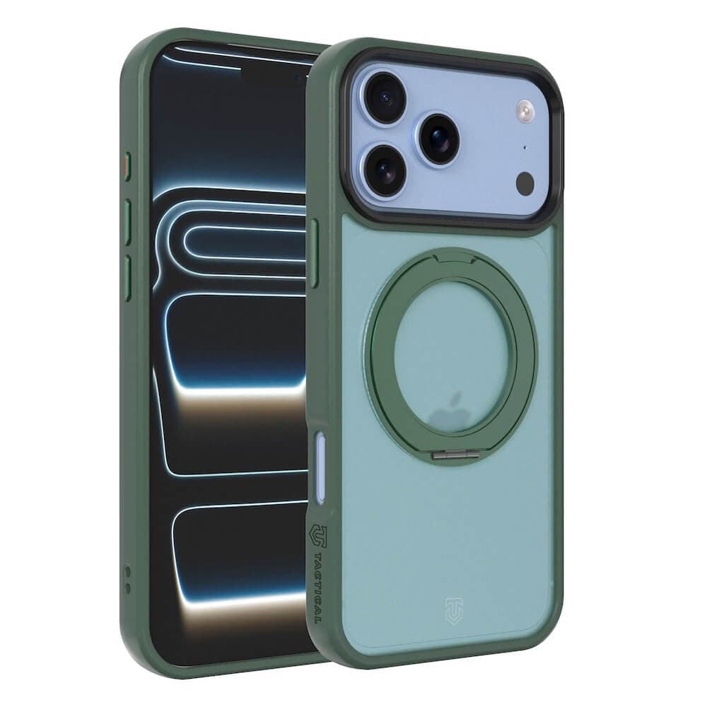 Хибриден удароустойчив кейс с MagSafe за iPhone 18 Pro, iPhone 17 Pro - Tactical MagForce Hyperstand Cover (forest green)