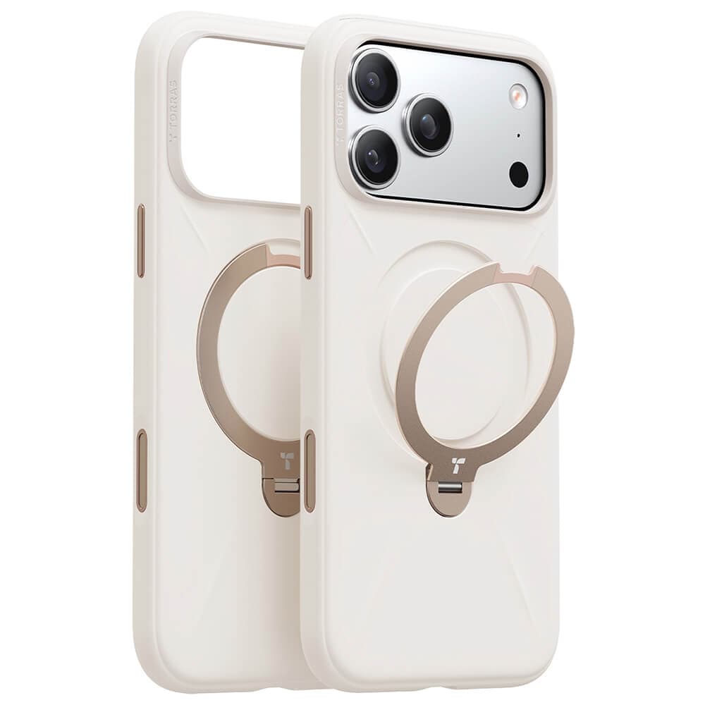 Силиконов (TPU) калъф с вградена поставка и MagSafe за iPhone 18 Pro Max, iPhone 17 Pro Max - Torras Ostand Q3 Silicone MagSafe Case (white)