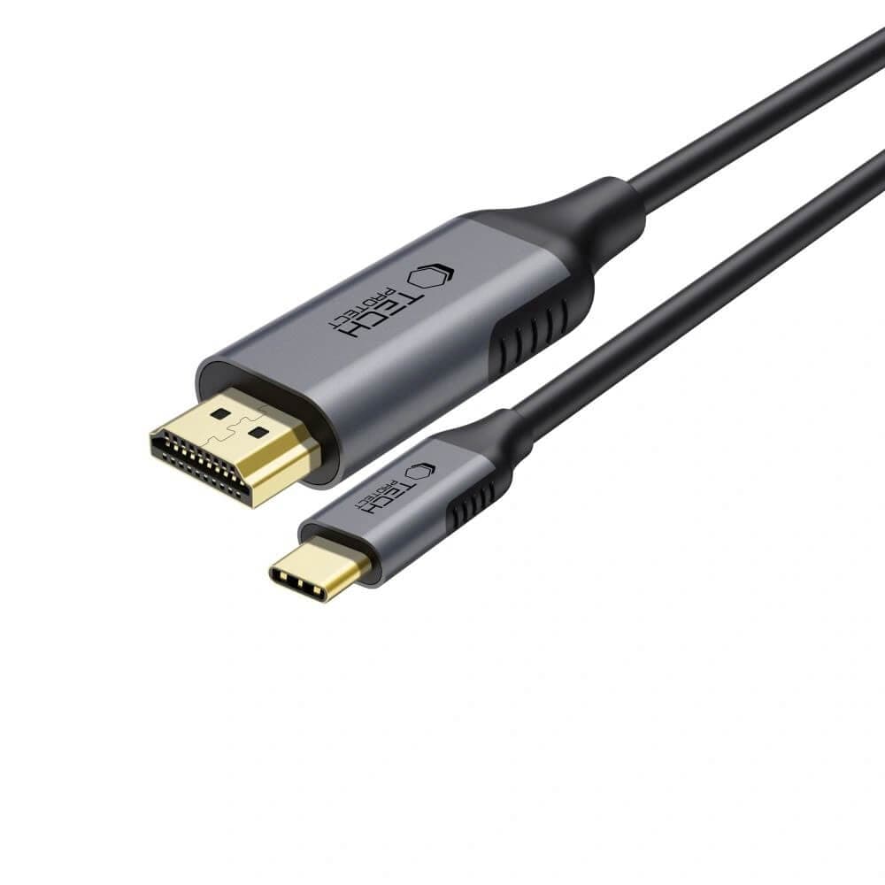 Кабел с поддръжка на 4K за свързване от USB-C към HDMI 2.0 - Tech-Protect Ultraboost Cable USB-C 4K 60Hz Cable (black) (180 см)