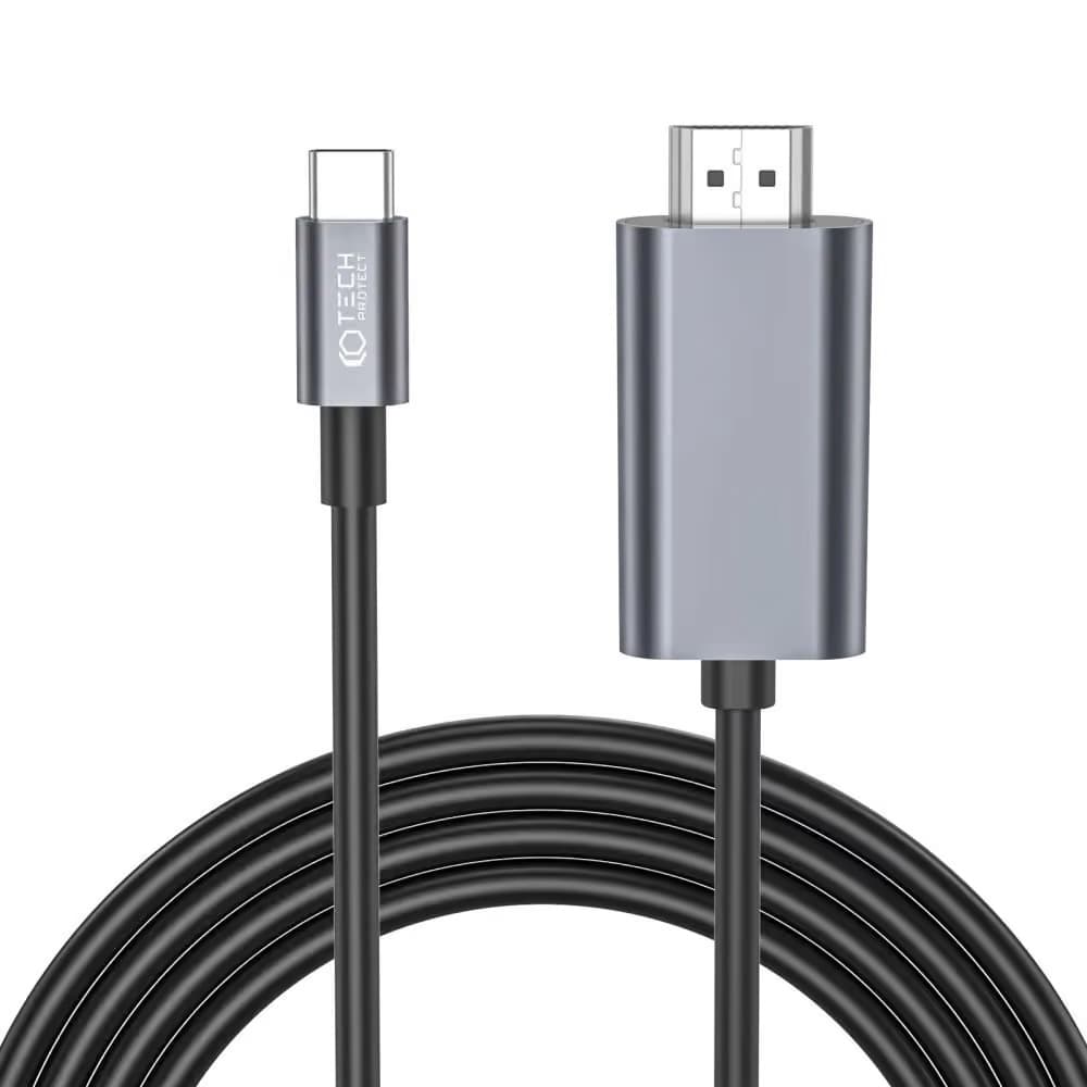 Кабел с поддръжка на 4K за свързване от USB-C към HDMI - Tech-Protect Ultraboost USB-C to HDMI 60Hz Cable (black) (200 см)