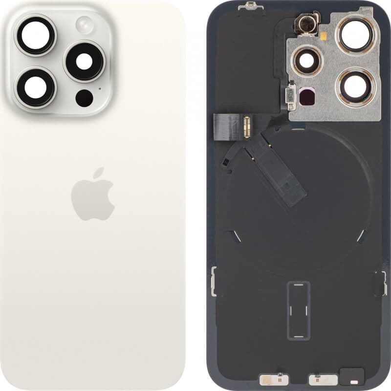 Оригинален резервен заден капак - Apple iPhone 15 Pro Backcover White Titanium
