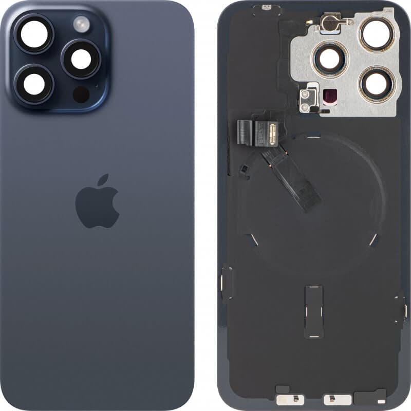 Оригинален резервен заден капак - Apple iPhone 15 Pro Max Backcover Blue Titanium