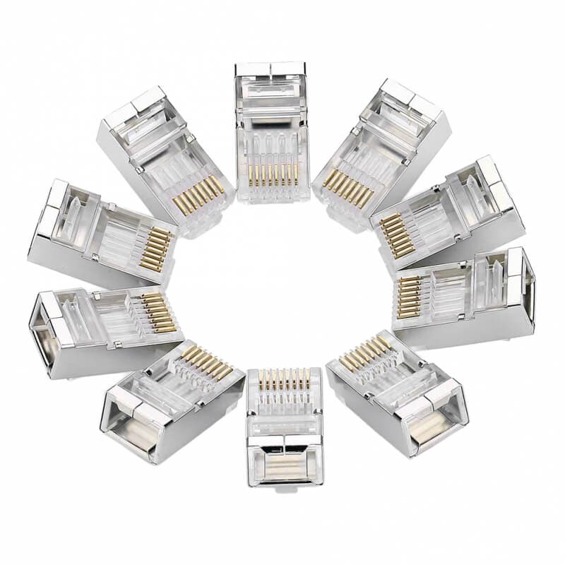 Комплект 10 броя RJ45 конектора - Ugreen NW111 Network Connector RJ45 Cat6 10 Pack