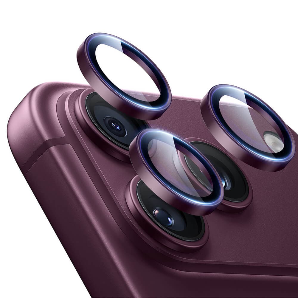 Предпазни стъклени лещи за камерата на iPhone 18 Pro, iPhone 18 Pro Max - ESR Armorite Camera Lens Glass Protector (deep burgundy)