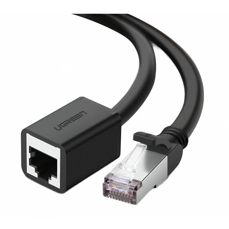 Удължителен Ethernet кабел - Ugreen NW112 RJ45 Ethernet Extension Cable (200 см) (black)