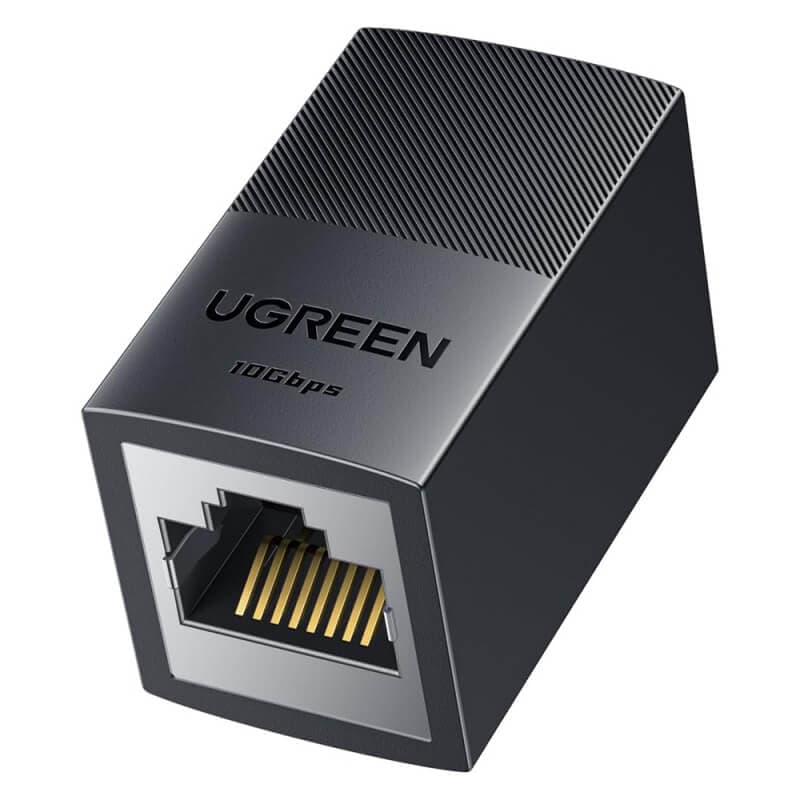 Ethernet удължителен адаптер за свързване на два RJ45 кабела - Ugreen NW326 Ethernet Network Cable Connector 10 Gbps (black)