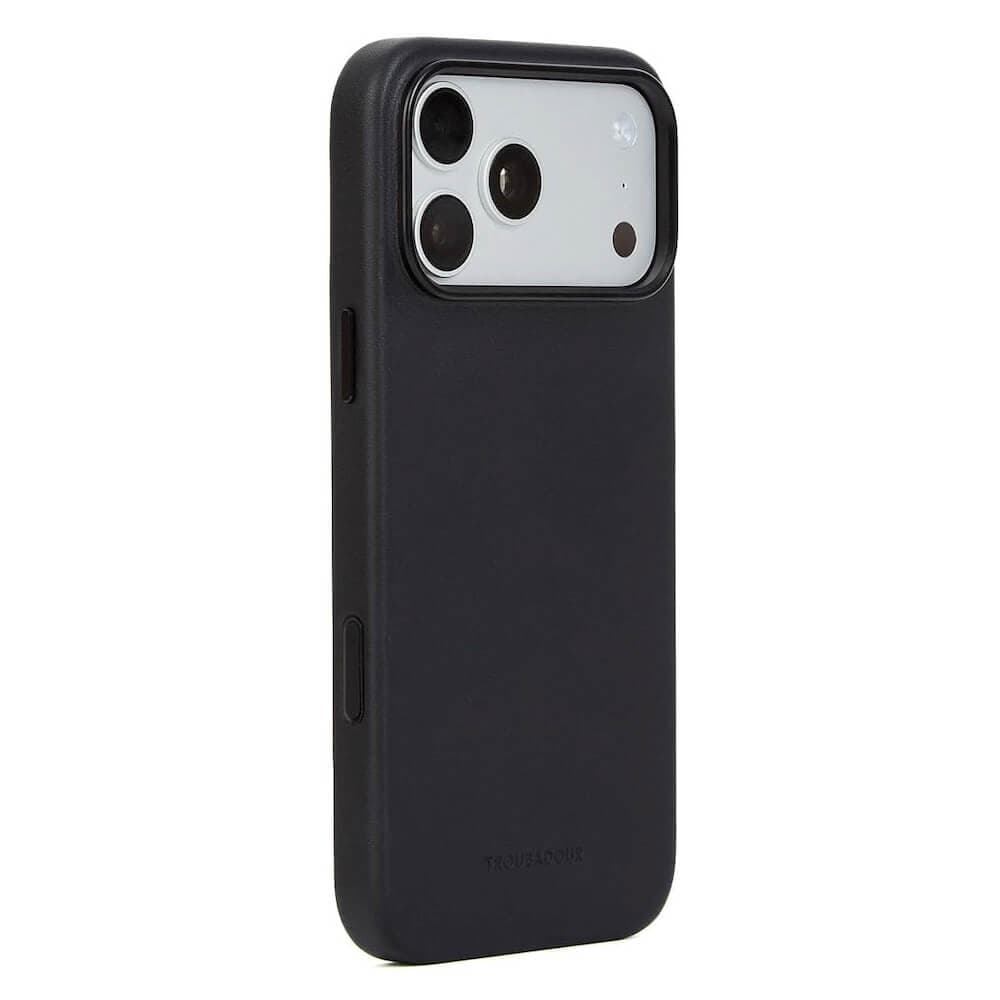 Премиум кожен (естествена кожа) кейс с MagSafe за iPhone 18 Pro Max, iPhone 17 Pro Max - Troubadour Full Leather MagSafe Case (черен)
