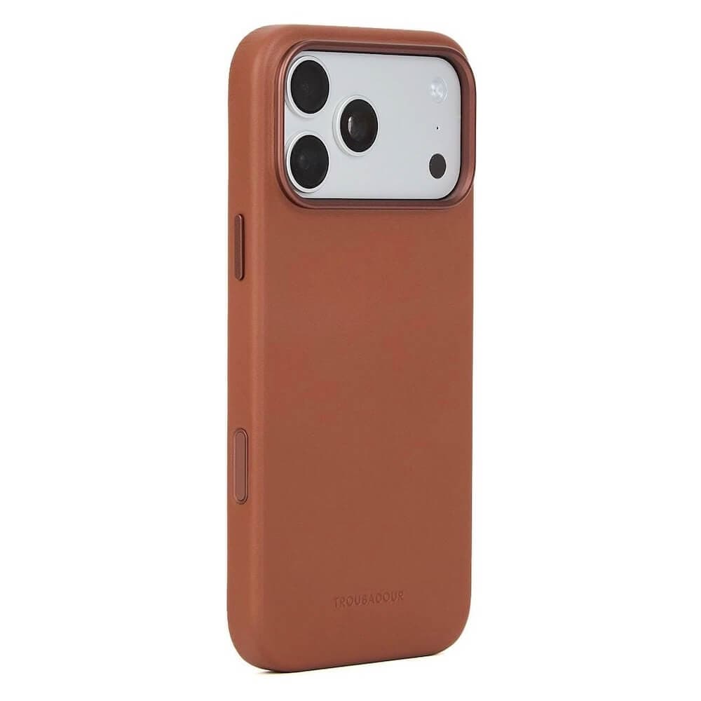 Премиум кожен (естествена кожа) кейс с MagSafe за iPhone 18 Pro, iPhone 17 Pro - Troubadour Full Leather MagSafe Case (tan)