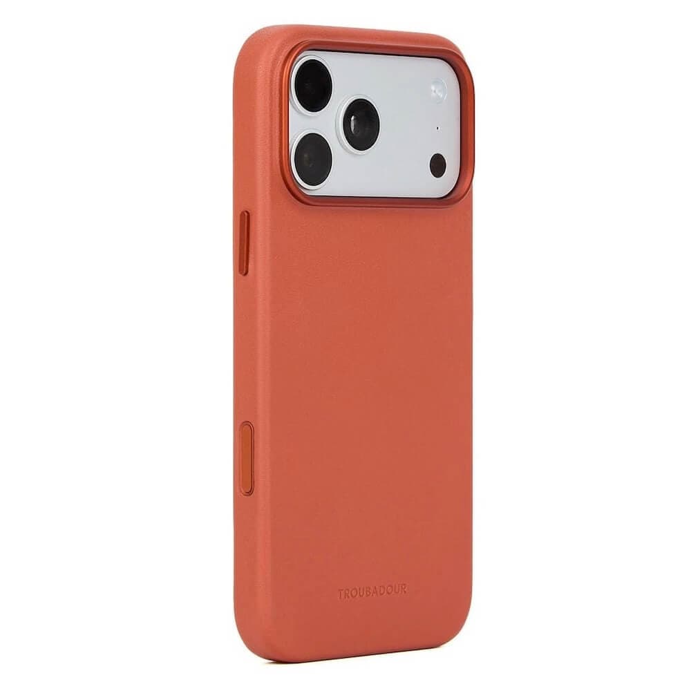 Премиум кожен (естествена кожа) кейс с MagSafe за iPhone 18 Pro Max, iPhone 17 Pro Max - Troubadour Full Leather MagSafe Case (terracotta)