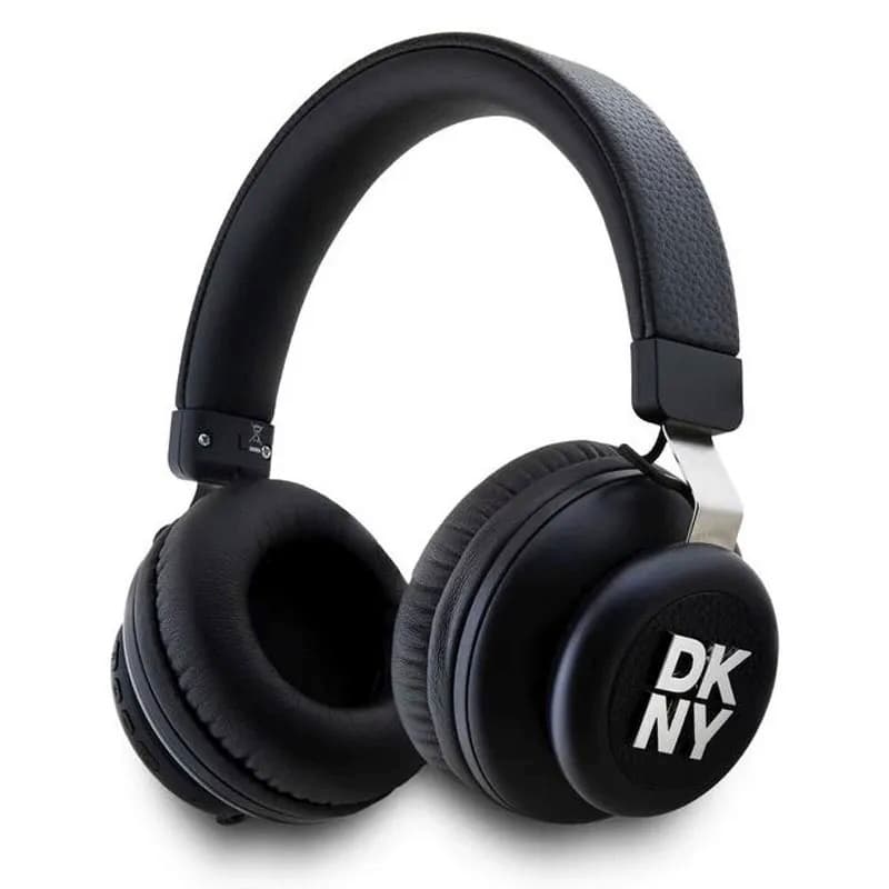 Безжични блутут слушалки с микрофон за мобилни устройства - DKNY Stack Logo Wireless Headphones (black)
