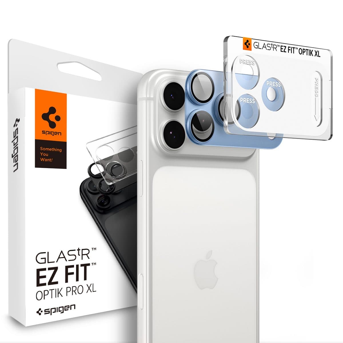 Предпазна плочка за камерата на iPhone 18 Pro - Spigen Glass tR EZ Fit Optik Pro XL (light blue)