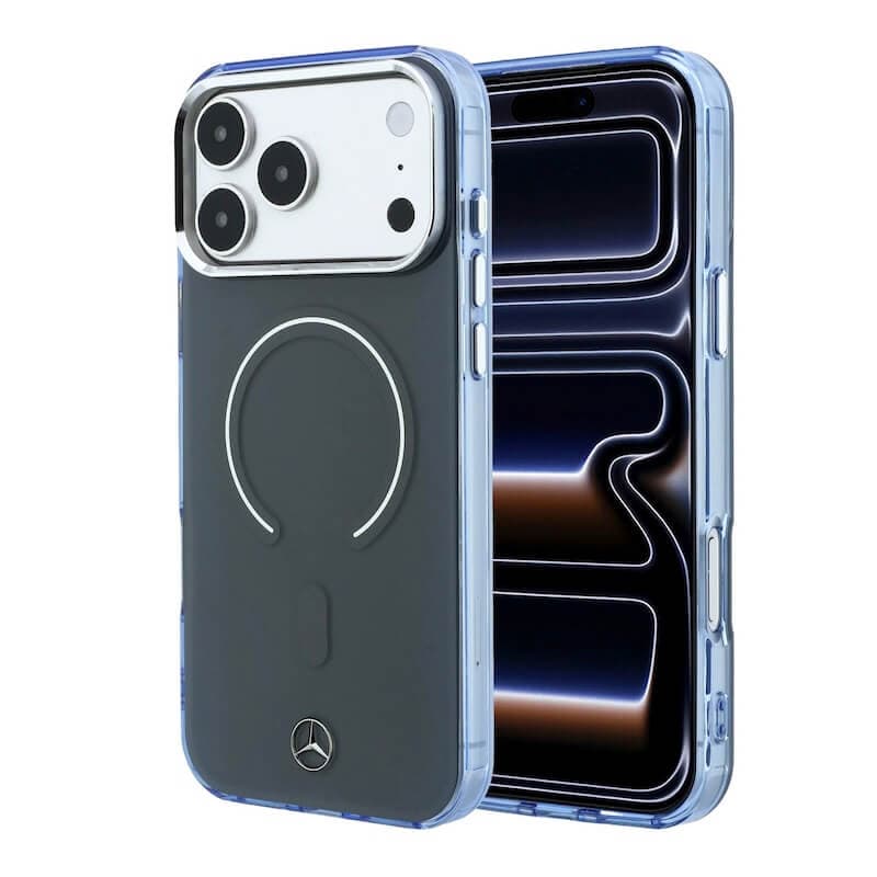 Дизайнерски хибриден кейс с MagSafe за iPhone 18 Pro Max - Mercedes PC TPU Double Layer MagSafe Case (аnthracite-blue)