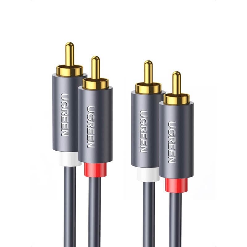 Качествен 2xRCA към 2xRCA (чинча) аудио кабел - Ugreen AV104 Extension Cable 2xRCA (Cinch) to 2xRCA (Cinch) (150 см) (black)