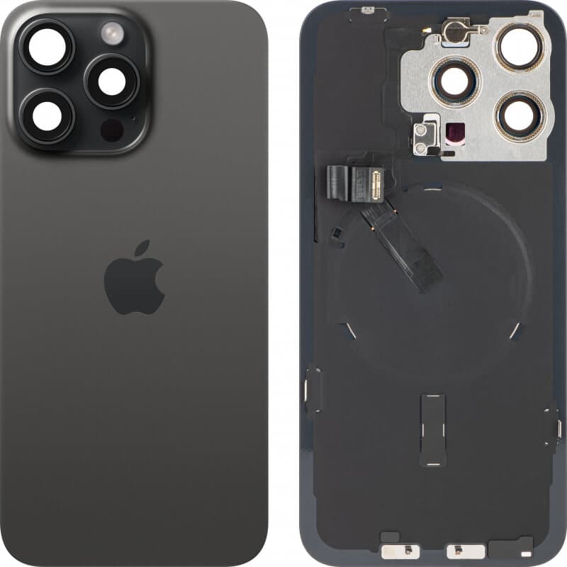 Оригинален резервен заден капак - Apple iPhone 15 Pro Max Backcover Black Titanium