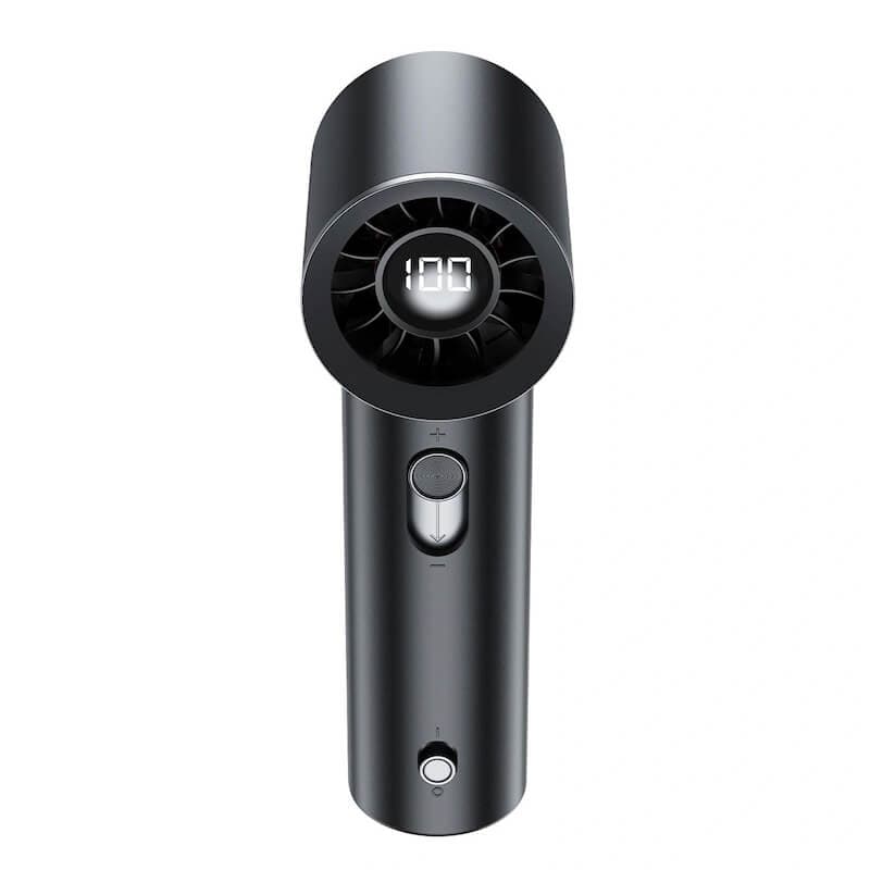 Преносим мини вентилатор с презареждаема батерия - Acefast YF1 Mini Hand Fan with LED Display and Free Airflow Adjustment (black)