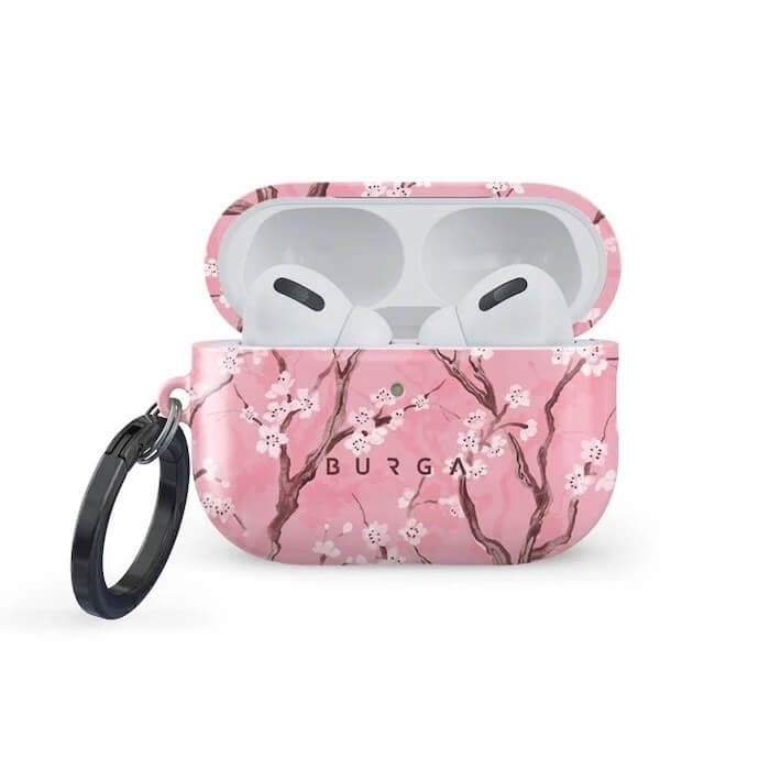 Твърд поликарбонатов кейс с карабинер-халка за Apple AirPods Pro 3 - Burga Airpods Case (sakura)