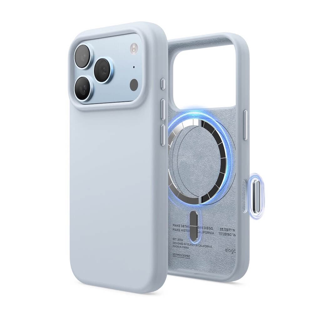 Силиконов (TPU) калъф с MagSafe за iPhone 18 Pro, iPhone 17 Pro - Elago Magnetic Soft Silicone Case (light blue)