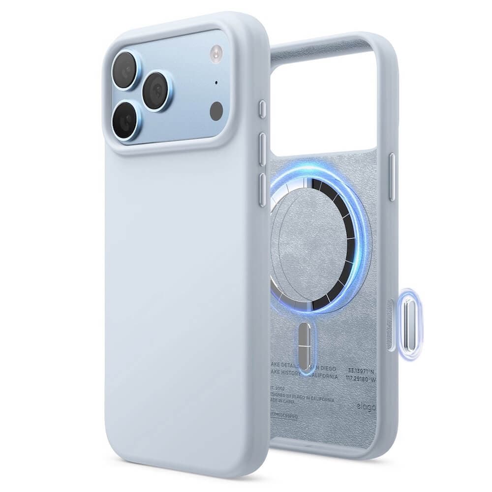 Силиконов (TPU) калъф с MagSafe за iPhone 18 Pro Max, iPhone 17 Pro Max - Elago Magnetic Soft Silicone Case (light blue)