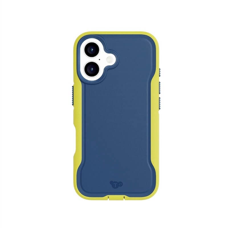 Удароустойчив хибриден кейс с Magsafe за iPhone 16 - Tech21 EvoPro Magsafe Case (navy-yellow)