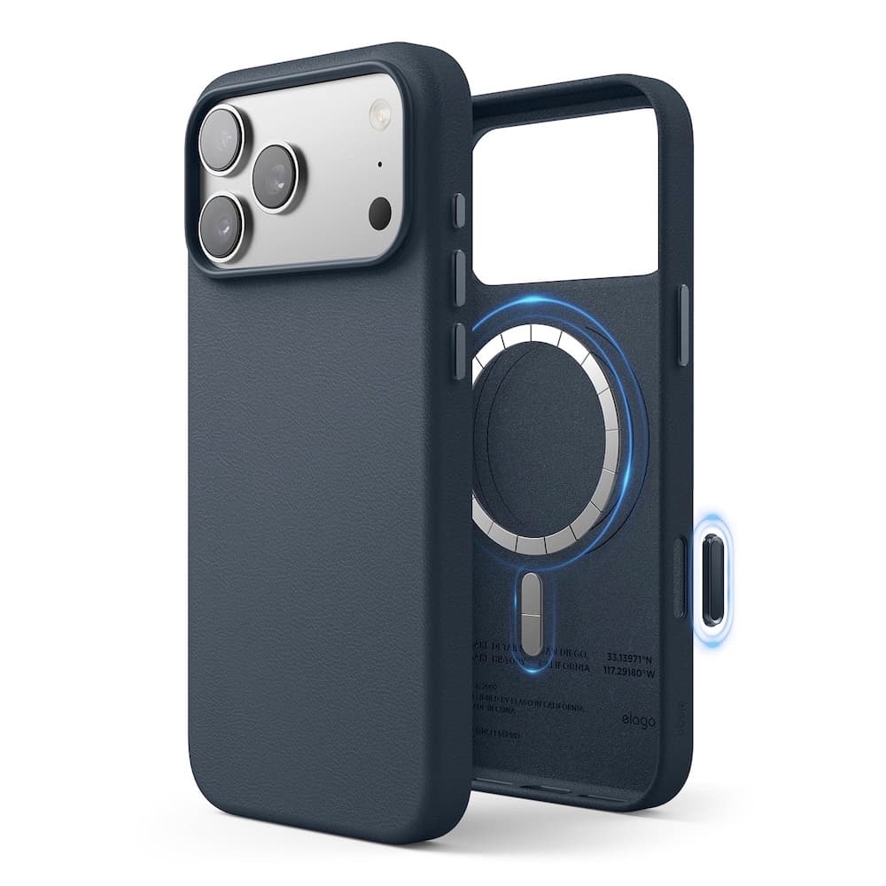 Кожен кейс с MagSafe за iPhone 18 Pro Max, iPhone 17 Pro Max - Elago Magnetic Leather Case (jean indigo)