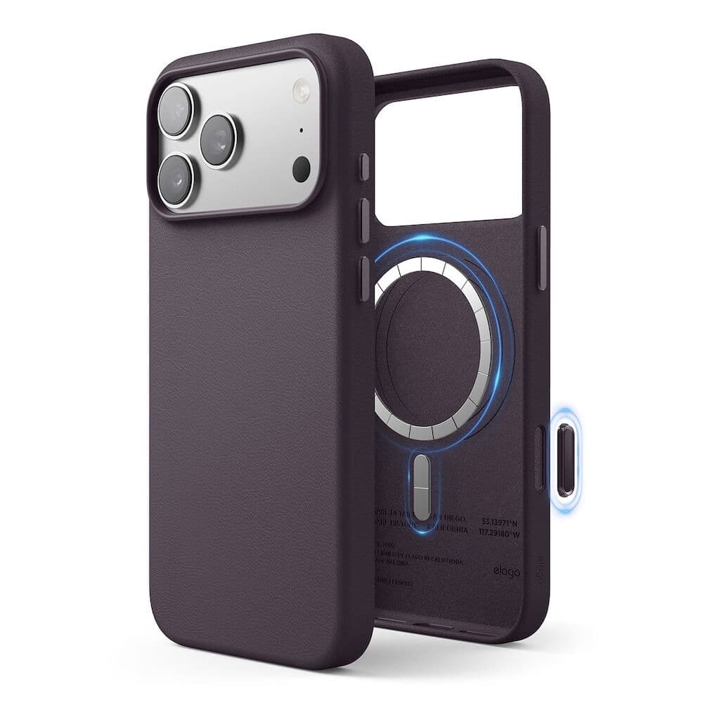 Кожен кейс с MagSafe за iPhone 18 Pro Max, iPhone 17 Pro Max - Elago Magnetic Leather Case (deep blue)