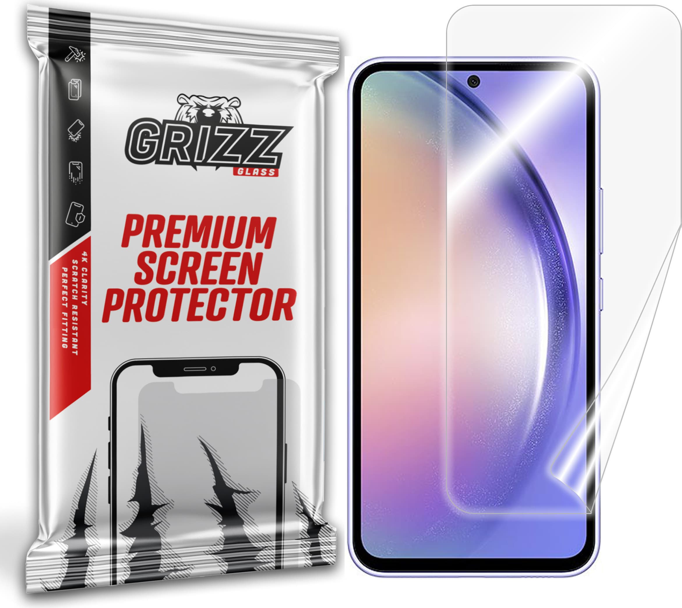 Хибридно защитно покритие за дисплея на Samsung Galaxy A54 - GrizzGlass CeramicFilm Screen Protector (прозрачно)