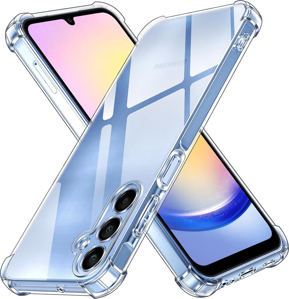 Удароустойчив силиконов (TPU) калъф за Samsung Galaxy A25 5G (прозрачен) - Techsuit Shockproof Clear Silicone Case