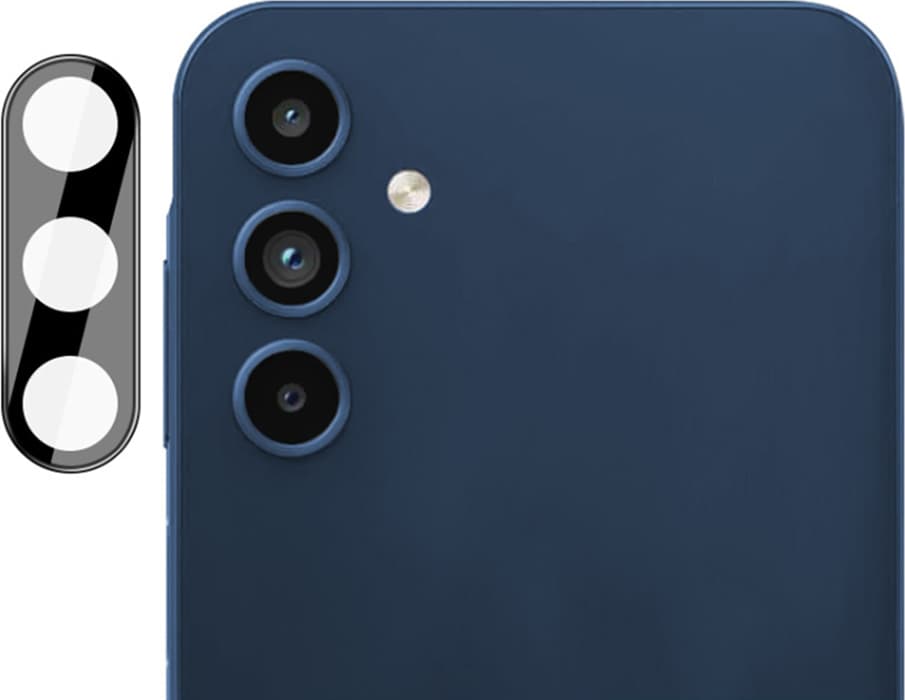 Предпазно стъклено защитно покритие за камерата на Samsung Galaxy A15, Galaxy A15 5G - Techsuit Full Camera Glass (черен)