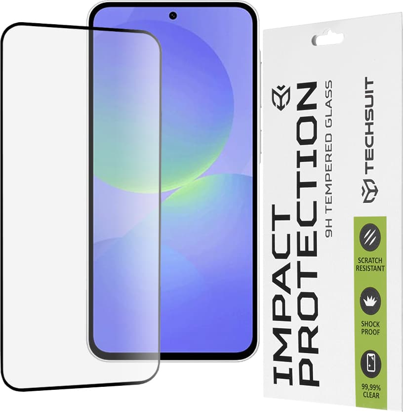 Калено стъклено защитно покритие за дисплея на Samsung Galaxy A36 5G, Galaxy A56 5G - Techsuit Full Glue Tempered Glass 111D (черен-прозрачен)