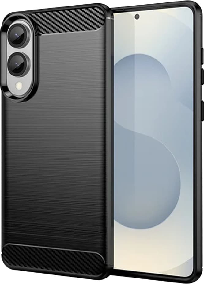 Тънък силиконов (TPU) калъф за Samsung Galaxy S25 Edge (черен) - Techsuit Carbon Silicone Case