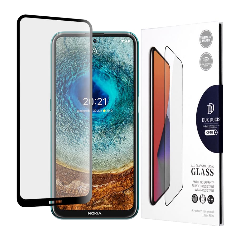 Калено стъклено защитно покритие за целия дисплей на Nokia X20, Nokia X10 - Dux Ducis 10D Case Friendly Full Coveraged Tempered Glass (черен-прозрачен)