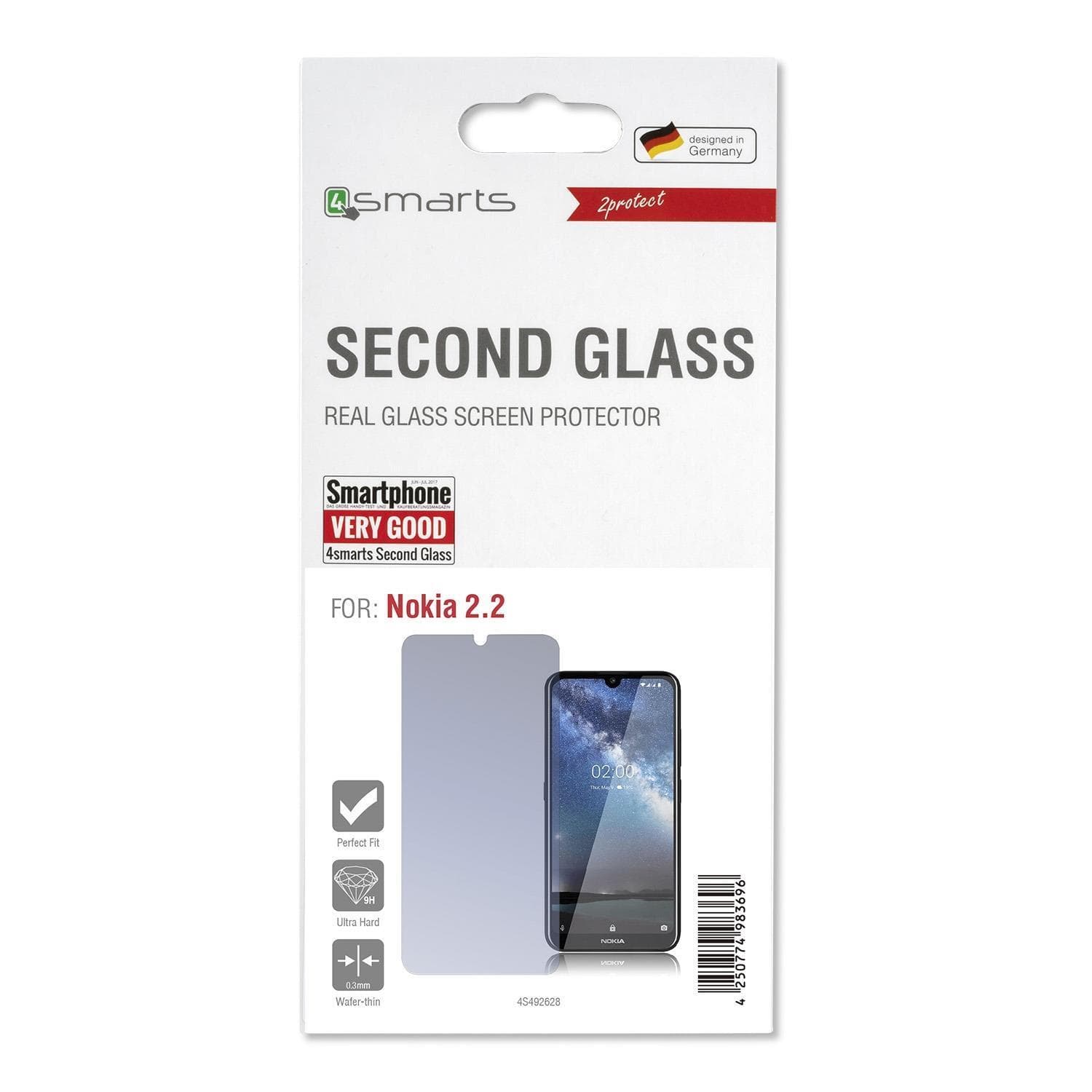 Калено стъклено защитно покритие за дисплея на Nokia 2.2 - 4smarts Second Glass 2D Limited Cover (прозрачен)