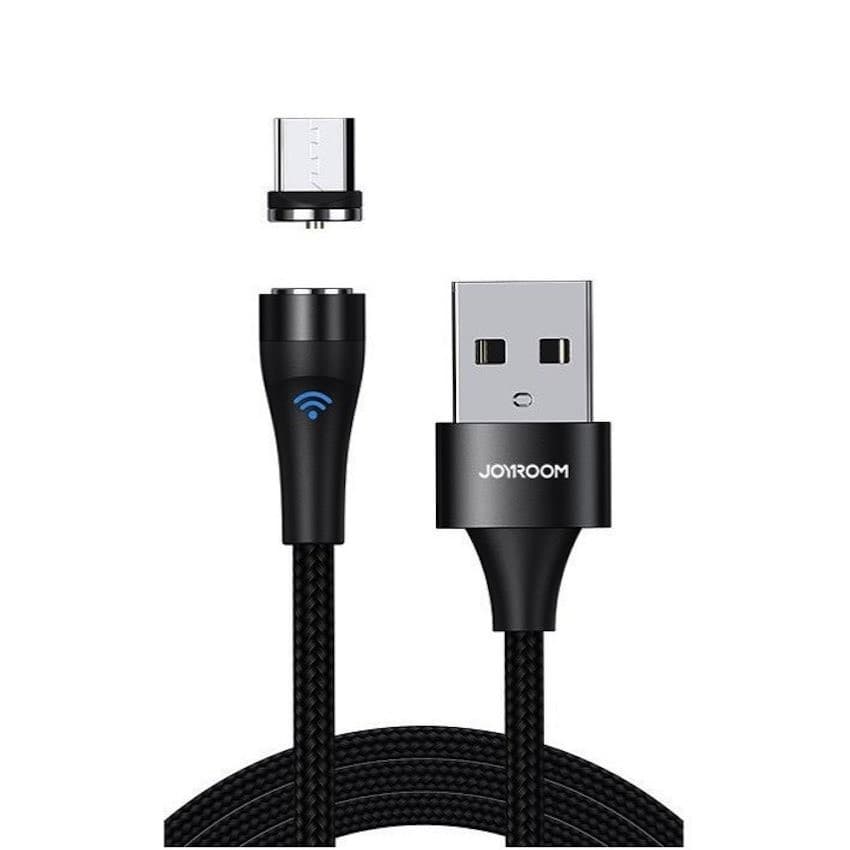 Кабел с microUSB магнитен накрайник за мобилни устройства - Joyroom microUSB Magnetic Charging Cable (черен)
