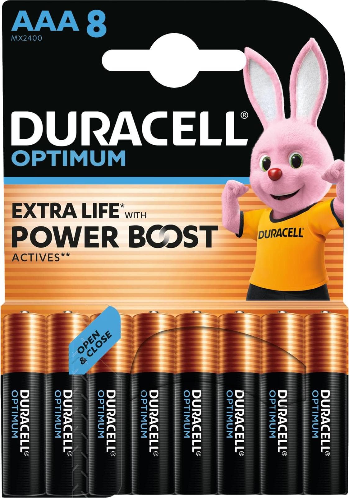 DURACELL Optimum AAA, батерии, 8 бр.