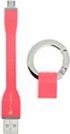 Кабел тип ключодържател за всички устройства с MicroUSB (10 см) - 4smarts KeyRing MicroUSB Cable (розов)