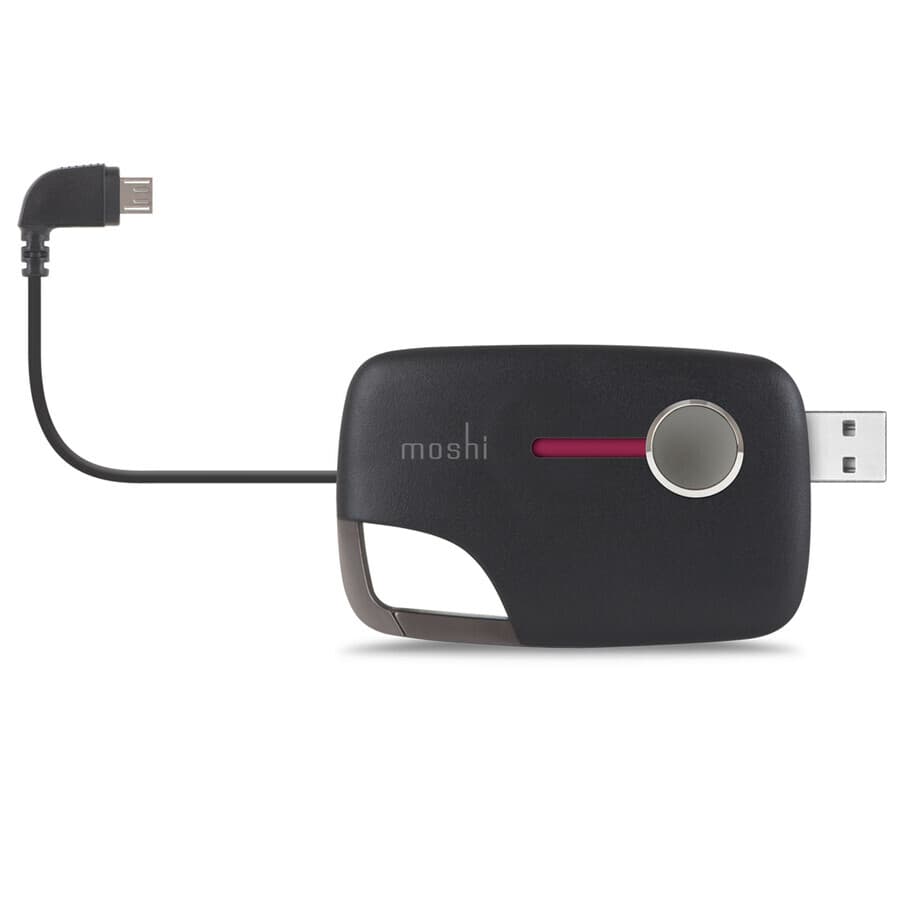 Кабел тип ключодържател за устройства с MicroUSB конектор - Moshi Xync Micro USB Connector (черен)