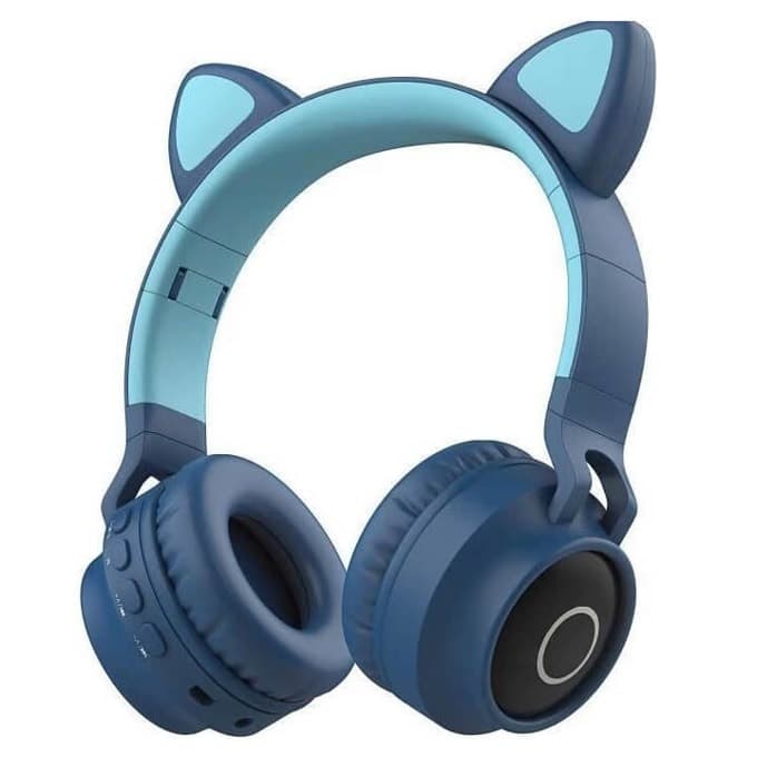 Слушалки Catear CA-028, безжични, микрофон, Bluetooth, за деца, до 8 часа време на работа, тъмносини