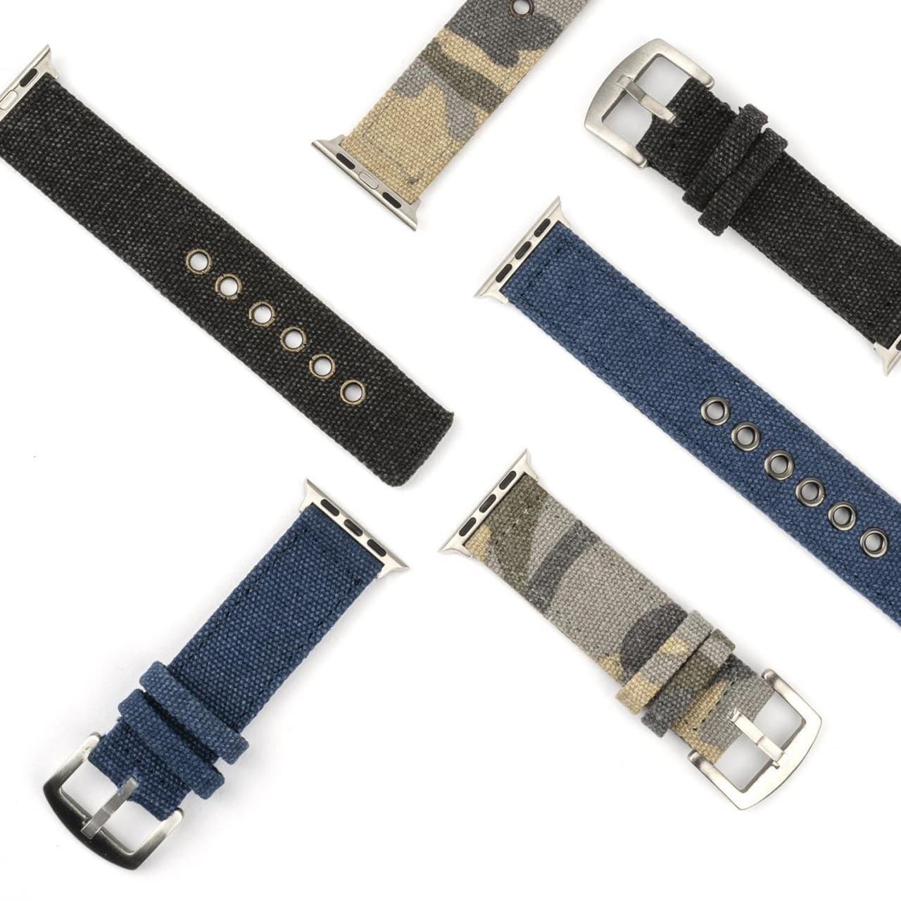 Памучна каишка за Apple Watch 38мм, 40мм - 4smarts Cotton Wrist Band (камуфлаж)