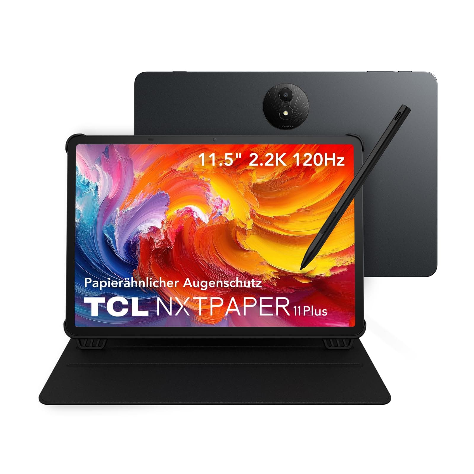 TCL NXTPAPER 11 Plus с калъф/писалка 11,5 инча 2200x1440 пиксела NXTPAPER 4.0 8MP предна/задна камера 256GB WiFi Тъмно сиво