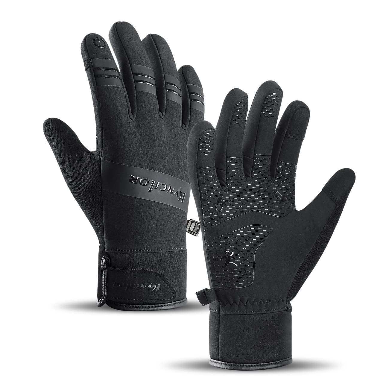 Плетени зимни ръкавици за тъч екрани - HR Insulated Winter Sport Gloves Size L (черен)