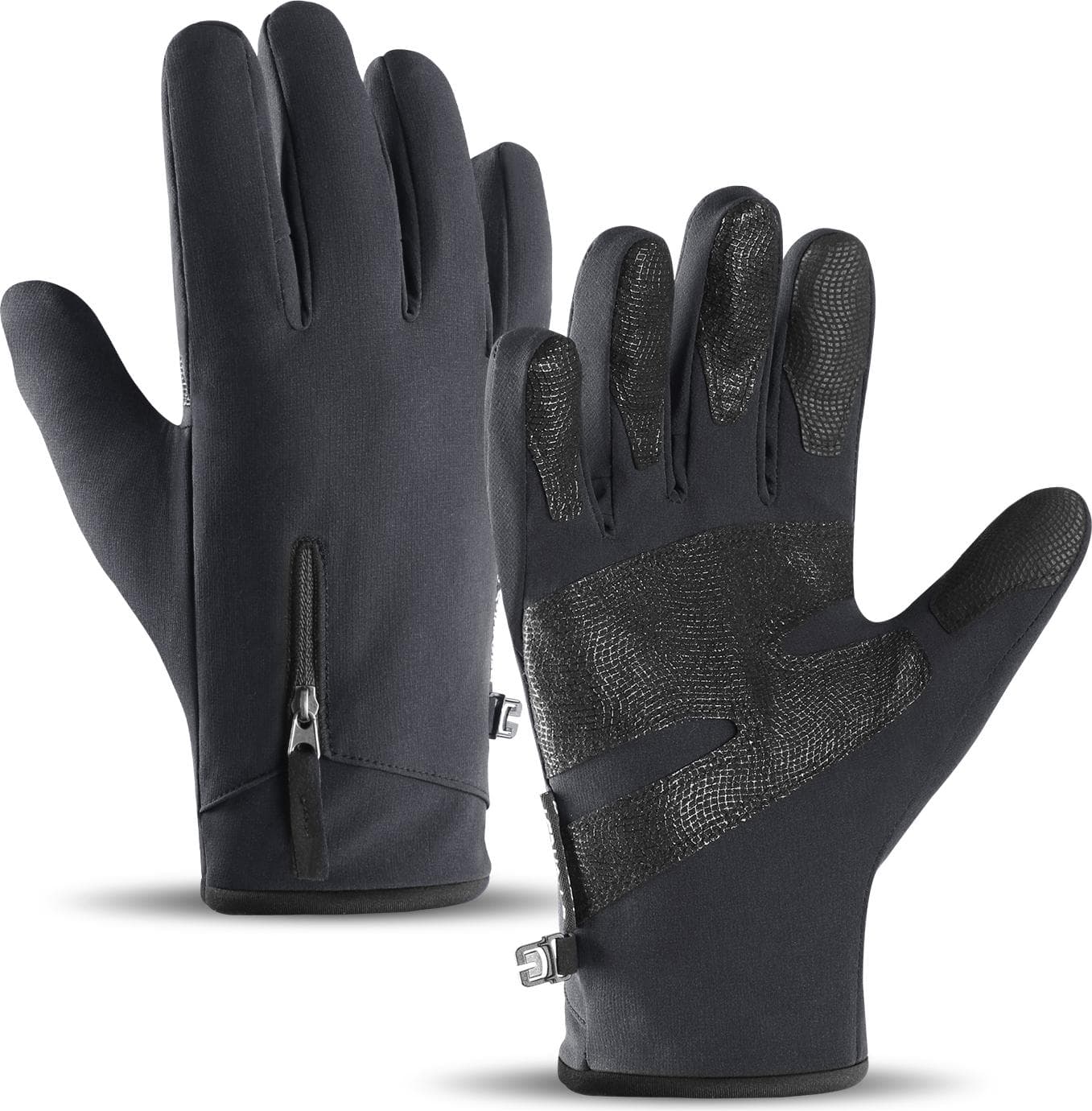 Зимни ръкавици за тъч екрани - HR Anti-Slip Winter Sport Gloves XL (черен)