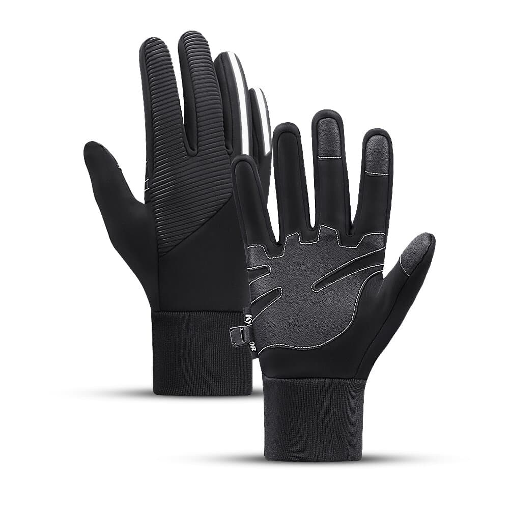 Плетени зимни ръкавици за тъч екрани - HR Insulated Anti-Slip Sport Gloves XL (черен)