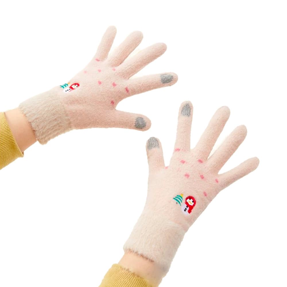 Плетени зимни ръкавици за тъч екрани - HR Women Braided Gloves (бежов)