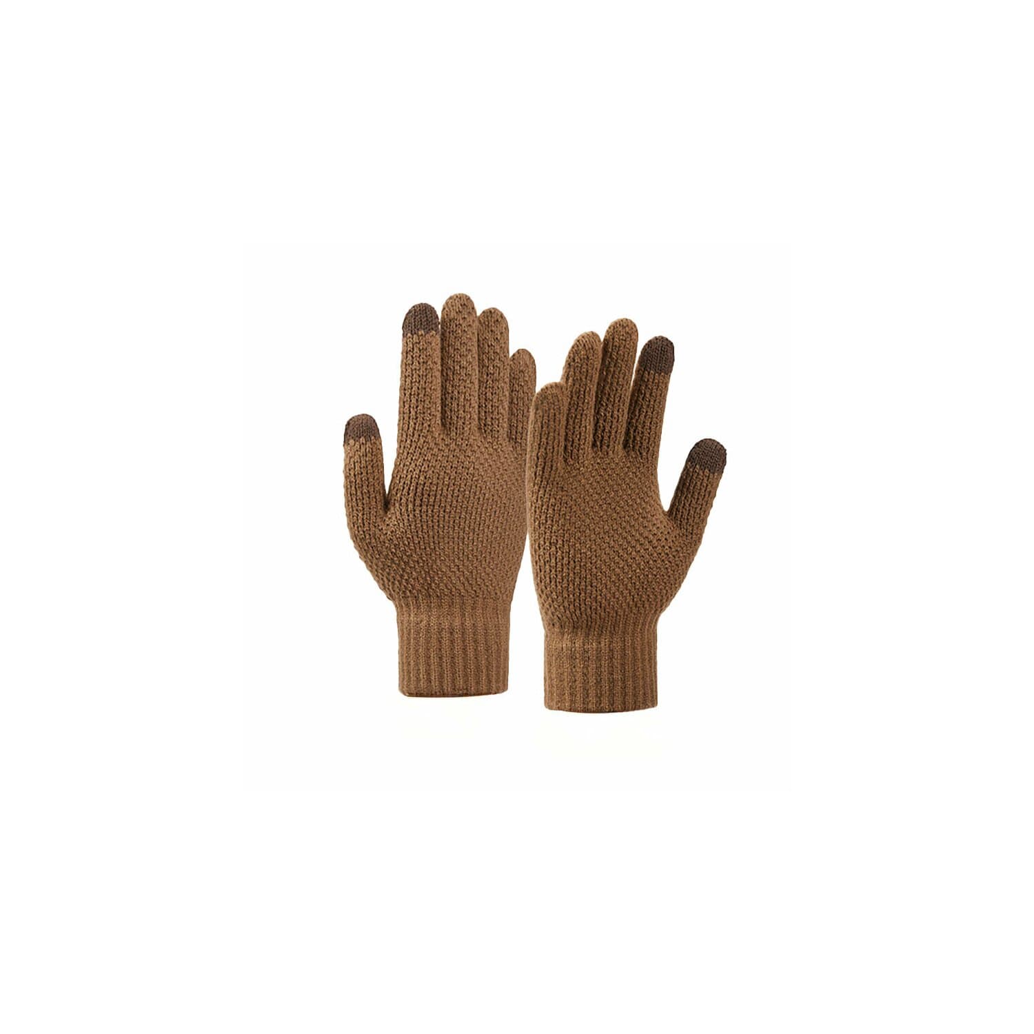 Плетени зимни ръкавици за тъч екрани - HR Braided Gloves (кафяв)