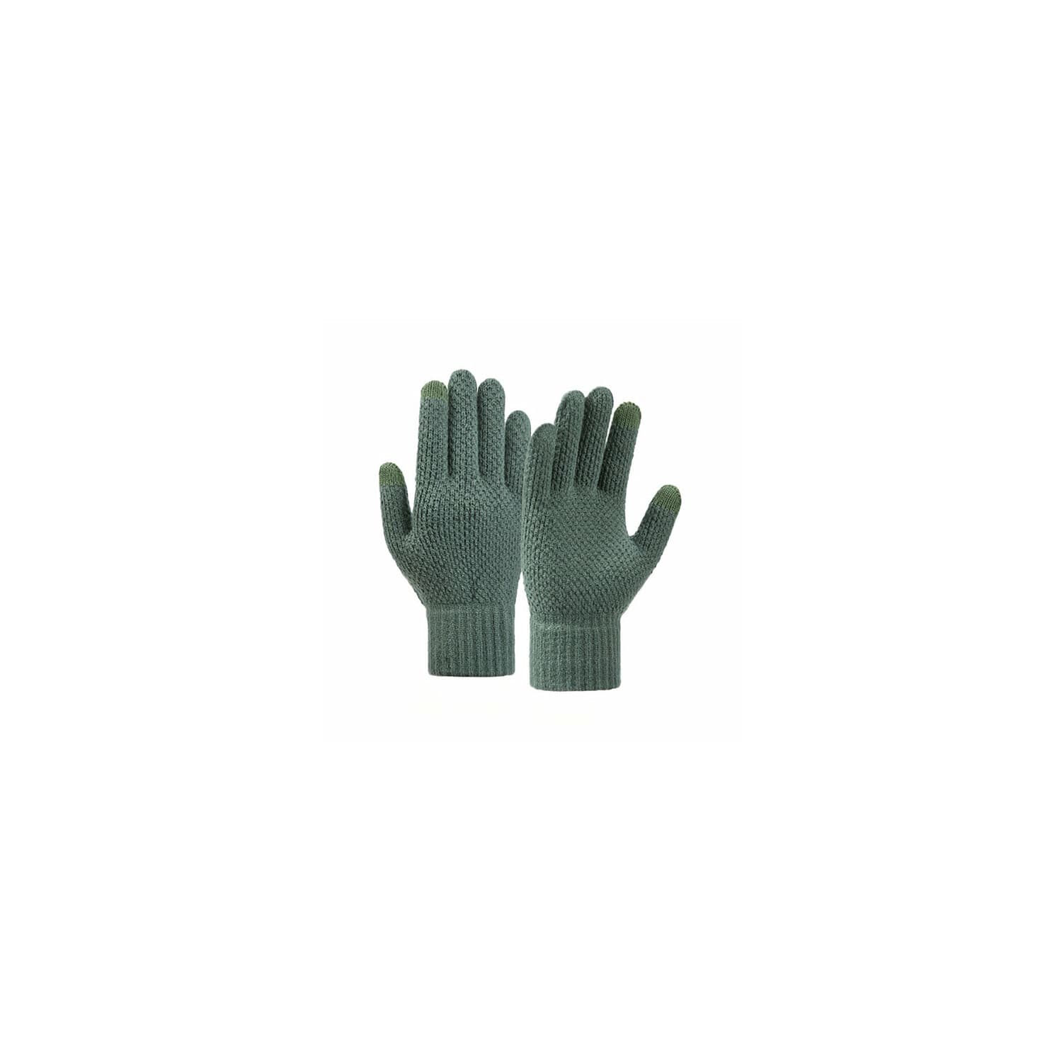 Плетени зимни ръкавици за тъч екрани - HR Braided Gloves (зелен)