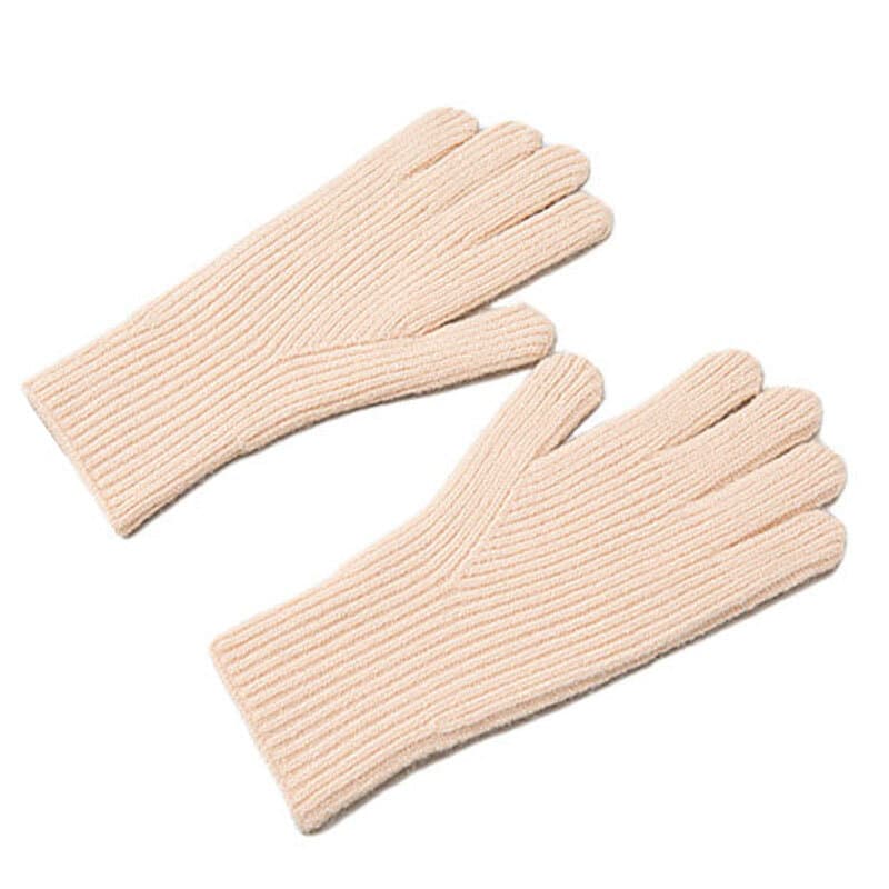 Плетени зимни ръкавици с изрязани отвори за тъч екрани - HR Braided Gloves with cut-outs for fingers (розов)