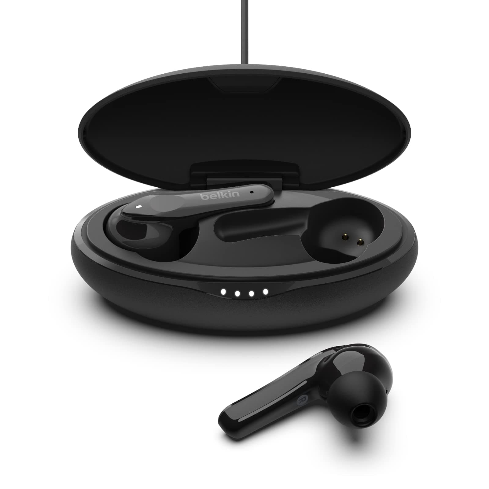 Слушалки Belkin SOUNDFORM Move, безжични, Bluetooth, микрофон, тип "тапи", до 5 часа време на работа, IPX5, черни