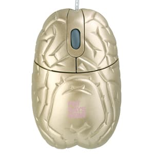 Дизайнерска оптична мишка - Pat Says Now Brain Gold (за Mac и PC)