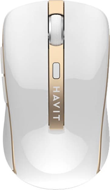 Ергономична безжична мишка (за Mac и PC) - Havit MS951GT Wireless Mouse 2.4Ghz (бял)